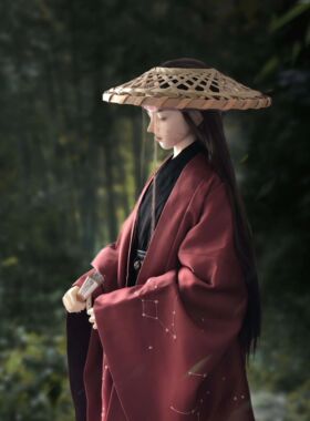 蜉蝣小居BJD娃用手工竹编斗笠4分3分DD叔汉服古装道具配件武侠客