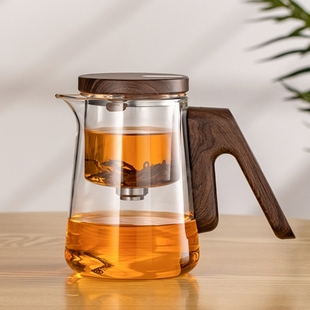 泡茶壶定时一键过滤飘逸杯冲茶器磁吸无杆泡茶神器高档茶水分离杯