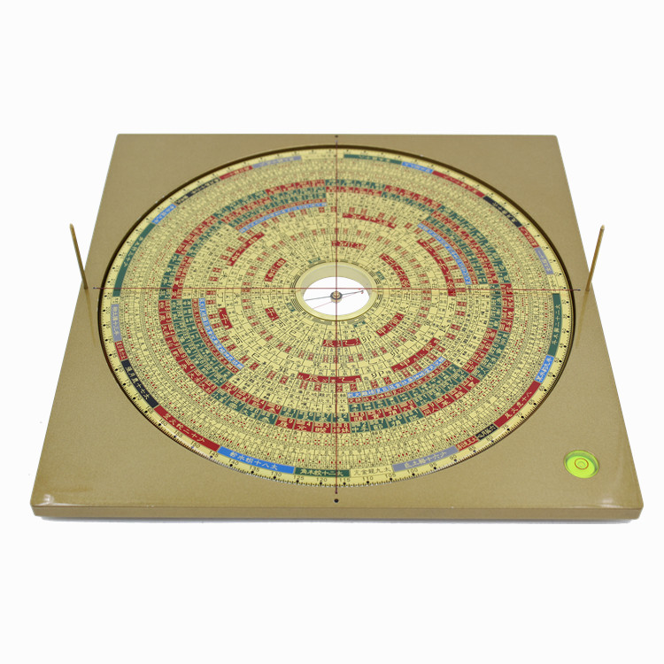 易仙8寸6综合29层强磁针罗盘C款精准三元三合铝合金色罗庚盘 摆件