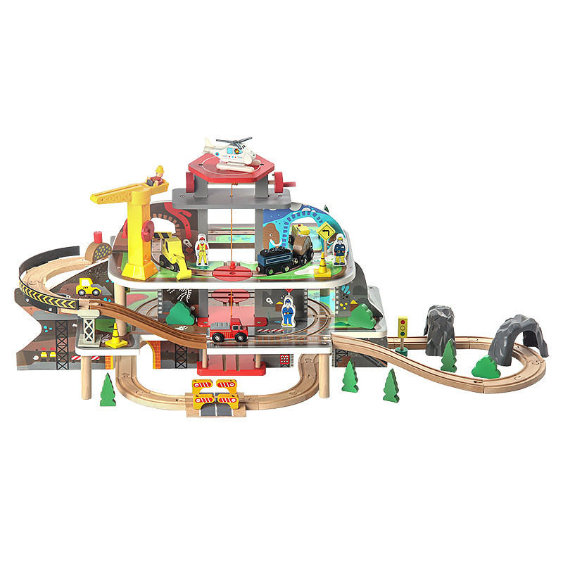LARGE-SCALE SIMULATION ELECTRIC TRAIN RAIL CAR SLIDING SET MAGNETIC CHILDRENS EDUCATIONAL WOODEN ASSEMBLED BOY TOYS