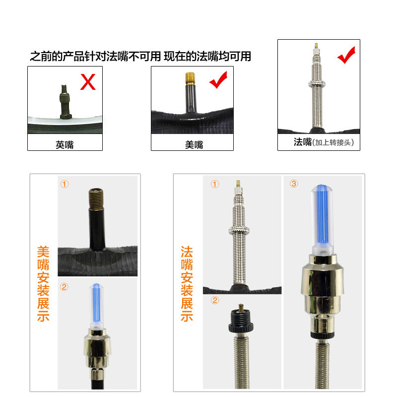 Eclairage pour vélo FAXIANZHE - feux de Valve - Ref 2398091 Image 3
