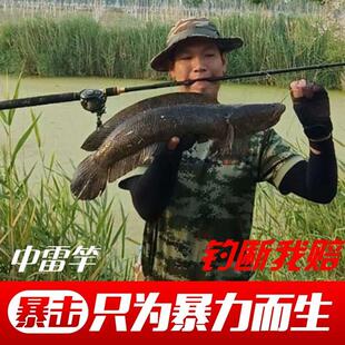 暴击H调轻雷竿黑鱼竿蝰蛇雷强水滴轮路亚竿套装XH超硬打黑专用