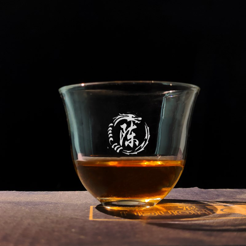 百家姓玻璃玻璃刻字扳指礼盒小茶杯主人杯功夫茶具养生白酒杯中式