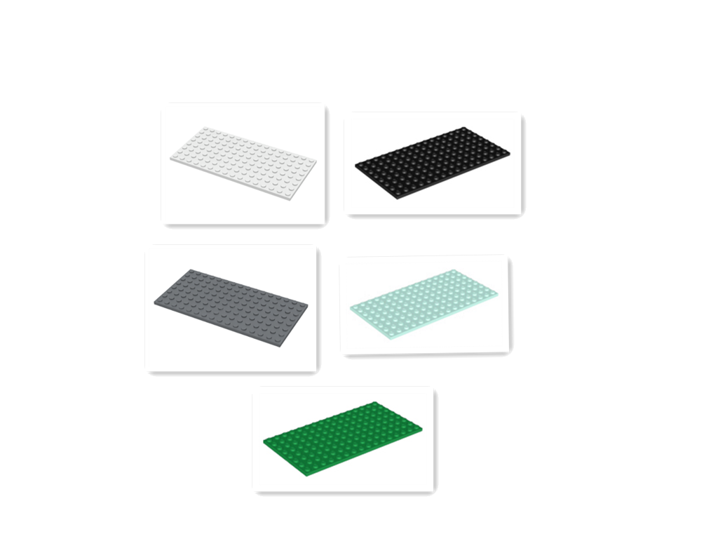 LEGO乐高 92438 8x16 基础板 底板 绿 黑 白 深灰 水绿