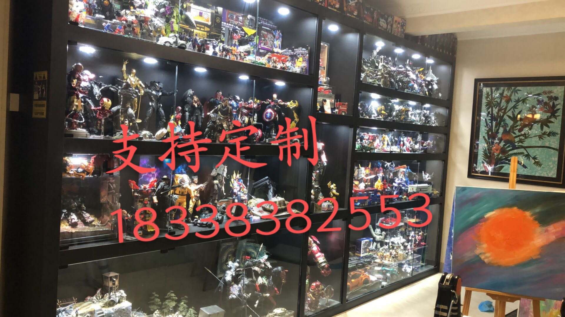 北京定做新款雕像展柜模型手办展柜海贼王乐高高达玩具柜玻璃展柜