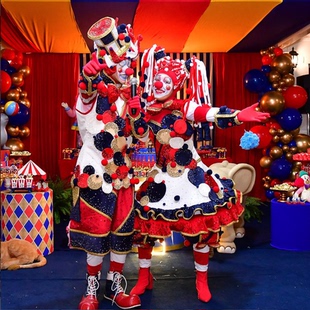 舞台表演服装 定制复古马戏团小丑演出服 节日派对主题服装