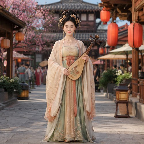 丽晨达羽汴京花魁乐伎演出服装