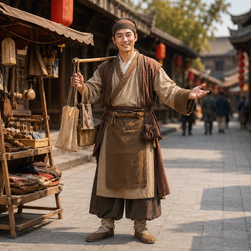 丽晨达羽市井商贩NPC巡游服装