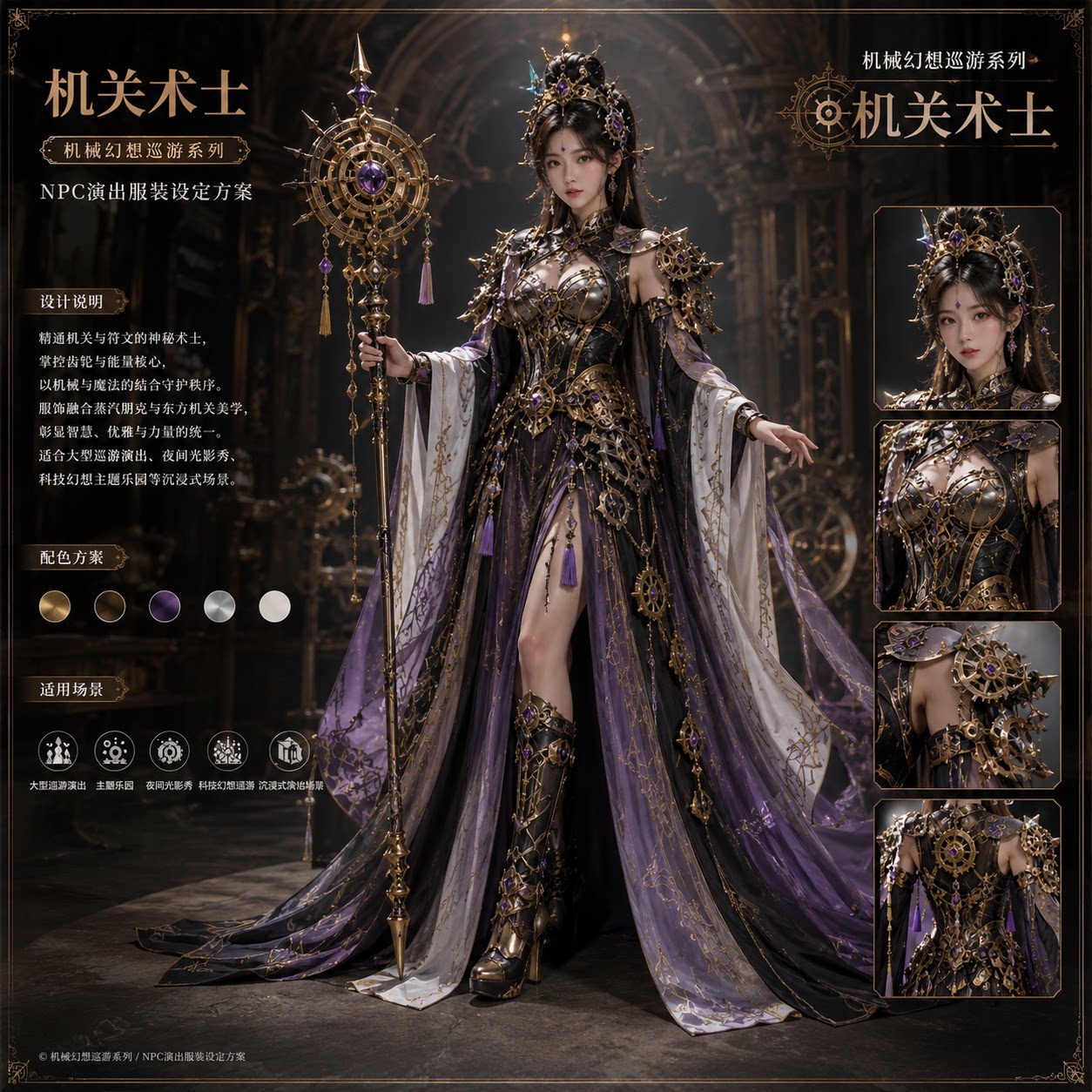 丽晨达羽奇幻机械法师服装图片