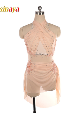 福诺定制花样滑冰服表演服考级比赛服儿童成人女款网纱加绣花