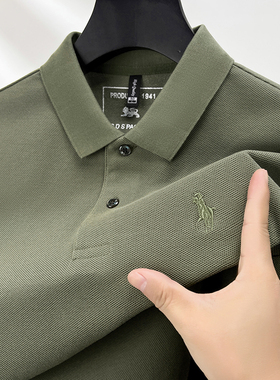 保罗POLO衫男士长袖t恤纯棉父亲节中年爸爸春秋装60岁上服衣plol