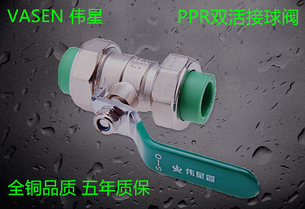 PPR双活接阀门伟星球阀自来水总开关灰色双热熔球阀水管活结水暖