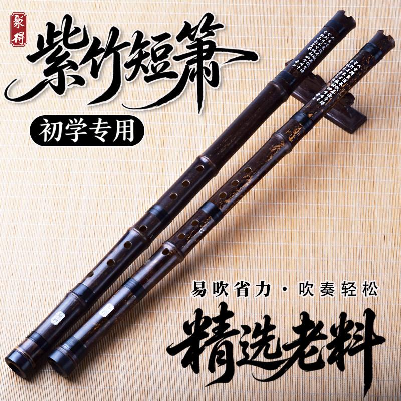 精品一节紫竹洞箫八孔G调短箫初学者专业演奏级8孔竹箫笛民族乐器