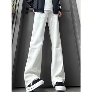 cleanfit白色高街微喇牛仔裤男夏薄款美式高街vibe裤子显瘦显腿长