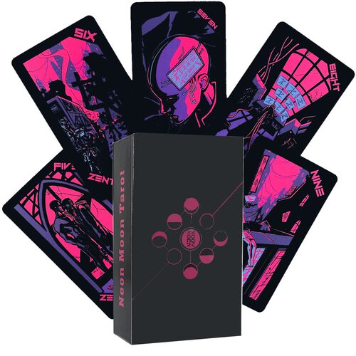 Neon Moon Tarot 霓虹月亮塔罗牌赛博朋克风 外贸跨境批发