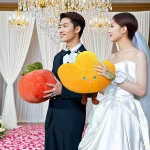 柿柿如意抱枕花生柿子好事发生结婚玩偶元宝手捧花毛绒玩具公仔