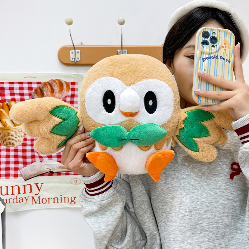 卡通猫头鹰宝可梦木木枭毛绒玩具公仔大号玩偶布娃娃生日礼物女生