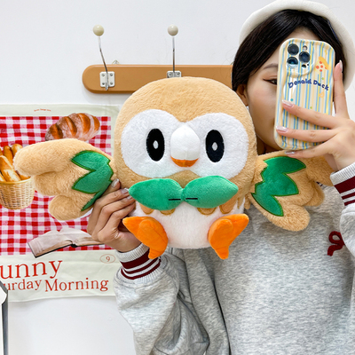 卡通猫头鹰宝可梦木木枭毛绒玩具公仔大号玩偶布娃娃生日礼物女生