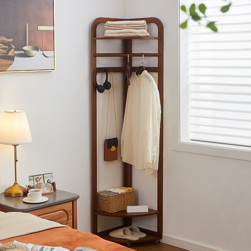 简易入户挂衣架子衣帽架实木轻奢
