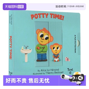 Pull 儿童启蒙绘本 幼儿生活习惯培养绘本 马桶 自营 英文原版 厕所时间 Play And 抽拉机关操作书 Potty 纸板书 Time