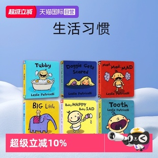 英文绘本 Gets 自营 Patricelli 脏小弟一根毛 生活习惯 Tooth 6册 Leslie Mad Scared Doggie 纸板书 Tubby