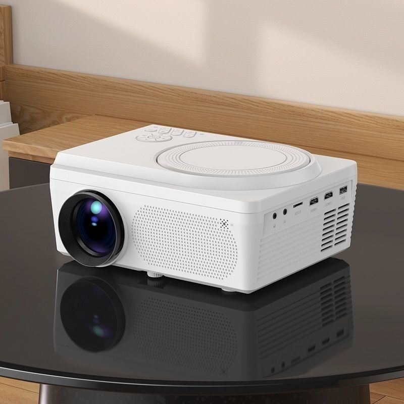 新款DVD碟片U盘直投手机同屏三合一投影仪一体投影机多功能可插卡影视双系统高清有内置小音箱有麦克风插口