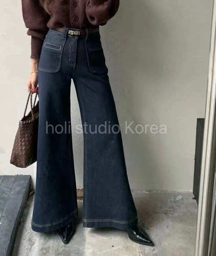 现～sale 原269韩国东大门冬季新款加绒喇叭牛仔裤弹力百搭