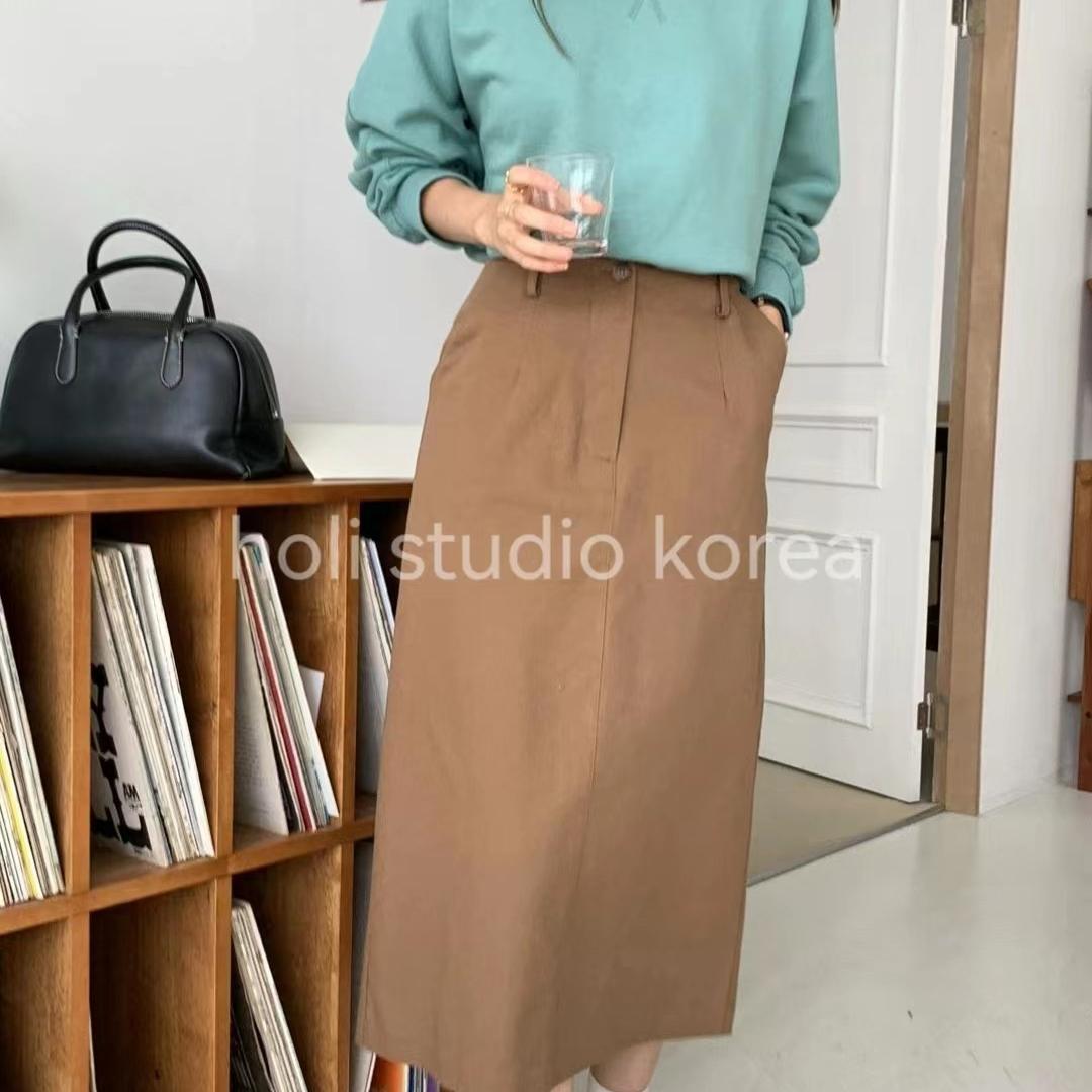 sale 原265韩国代购东大门代购bowtie秋季新款复古半身裙中长款
