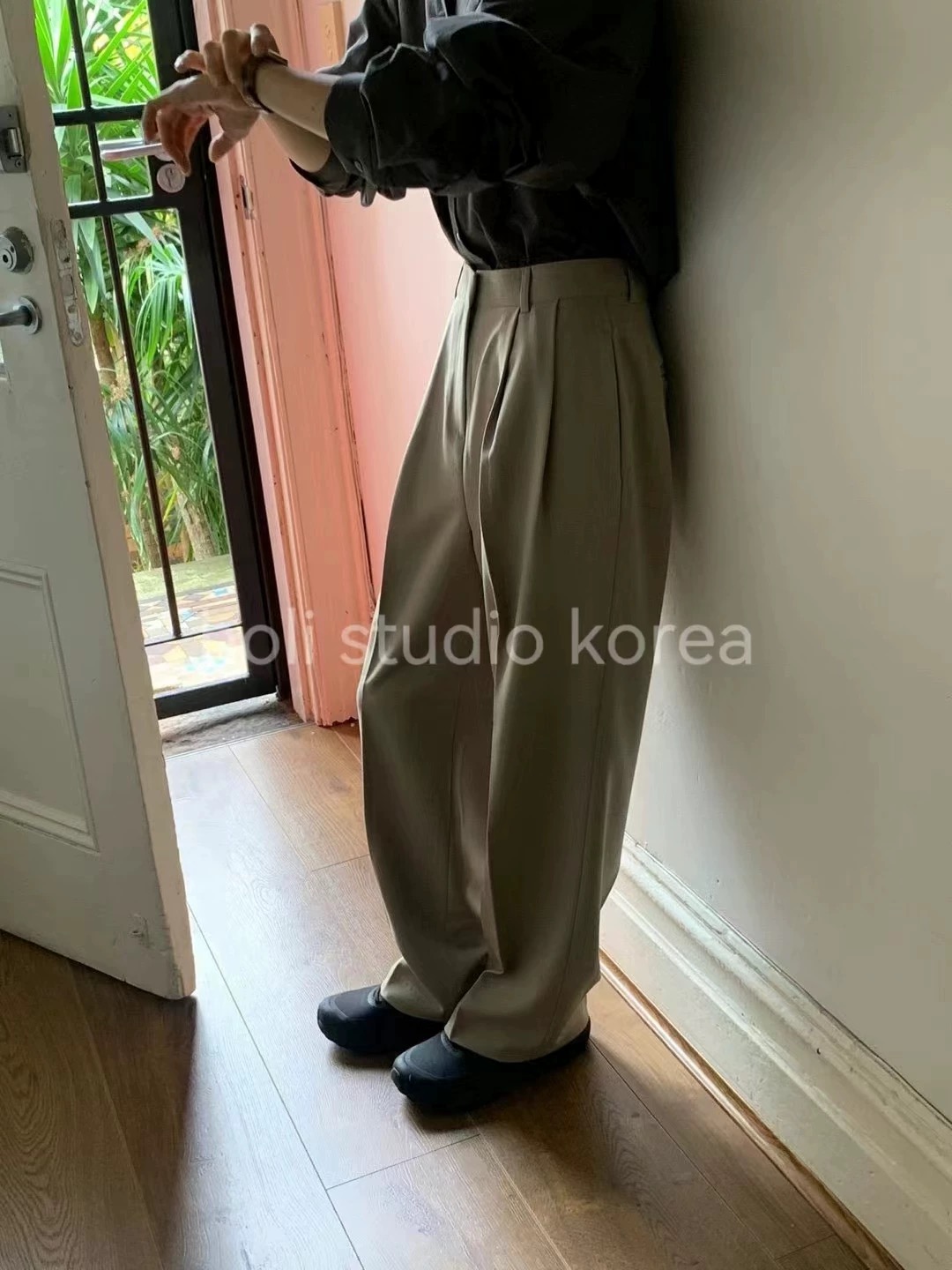 现～～韩国代购东大门代购 overtake 新款休闲西装裤直筒长裤001