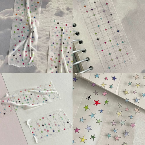 浮光分装 fancyfancyfancy 星星圆点网格波点和纸特油pet基础胶带