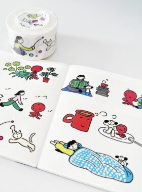 【分装】石榴zakuro原创和纸胶带日常犬犬犬插画手账素材拼贴