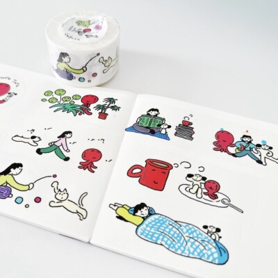 【分装】石榴zakuro原创和纸胶带日常犬犬犬插画手账素材拼贴