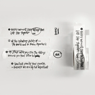 浮光分装 韩国dup object 黑白手写文字 韩系手帐胶带