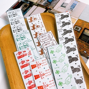 浮光分装 日本36Sublo 四叶草邮筒书包小狗标签贴 手帐装饰贴