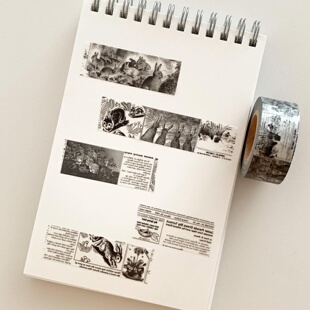 【整卷/分装】 韩国popo factory Paper Rabbit 复古风手帐胶带