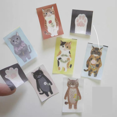 可爱绘本风小猫手帐胶带