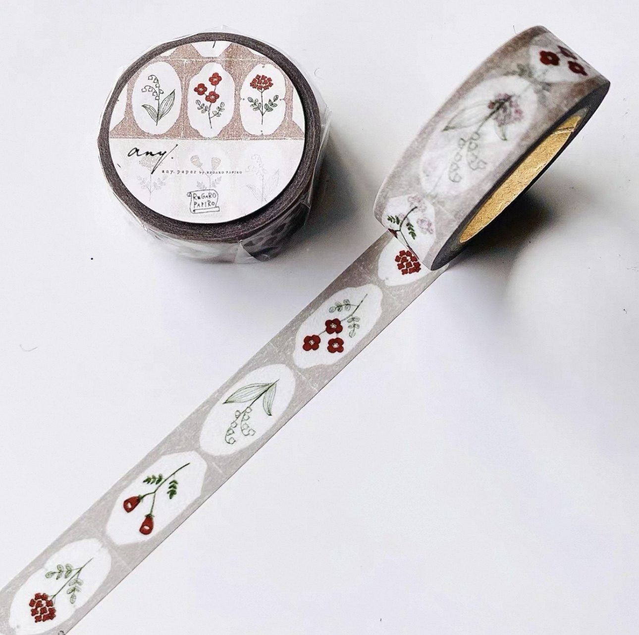 浮光分装 日本regaro papiro Frame Flower 轻复古小花胶带