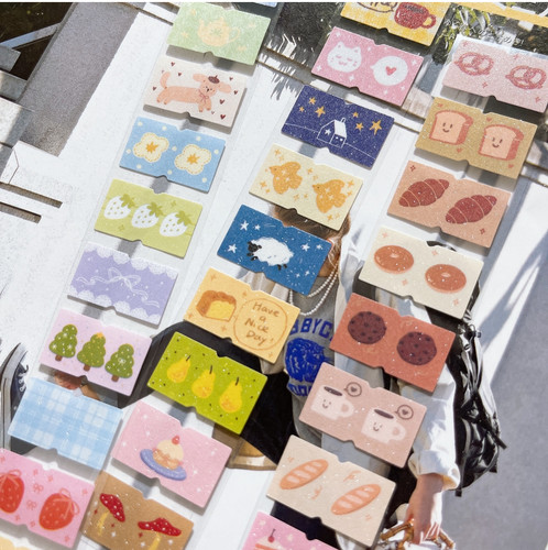 灯泡旅馆盐系清新闪砂标签贴