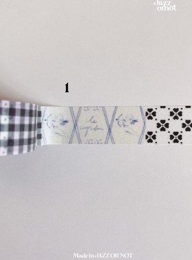 浮光分装 韩国jazzornot ins复古风菱格格格纹 拼接基础手帐胶带