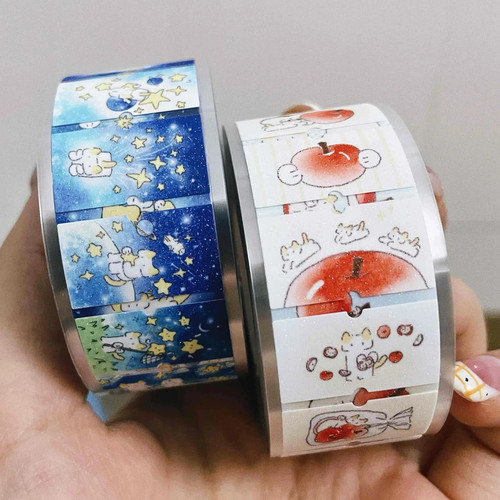 浮光分装 深小雨studio 红苹果/星空 闪砂标签贴 手帐索引贴