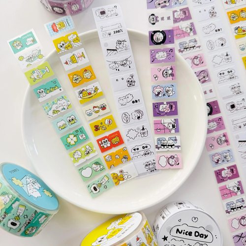 浮光分装 超能瓜瓜 小猫条标签贴合集 闪砂索引贴可爱手账素材