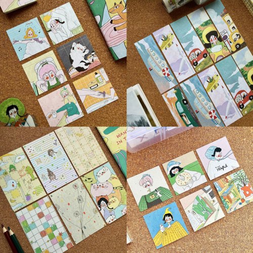 浮光分装走走会社便签合集M5A7内页活页小鼻嘎拼贴装饰无粘性手帐