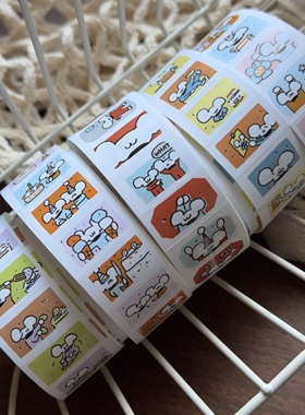 浮光分装 台湾1991w2992 配色超棒的！彩色小老鼠标签贴