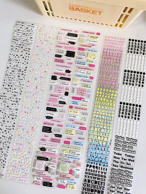 可爱彩色手帐切模贴纸