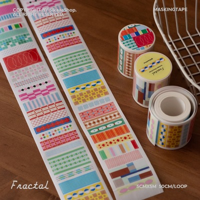 浮光分装 SikaaaShop原创Fractal彩色几何模切手帐和纸胶带贴纸卷