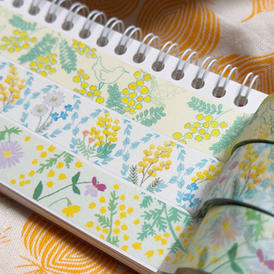 浮光分装 日本APJ 金合欢系列胶带 花花草草的拉条子