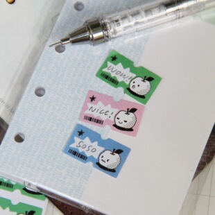 百搭装 苹果牛奶瓶标签贴 野柚Neinei 饰拼贴可爱手帐 分装