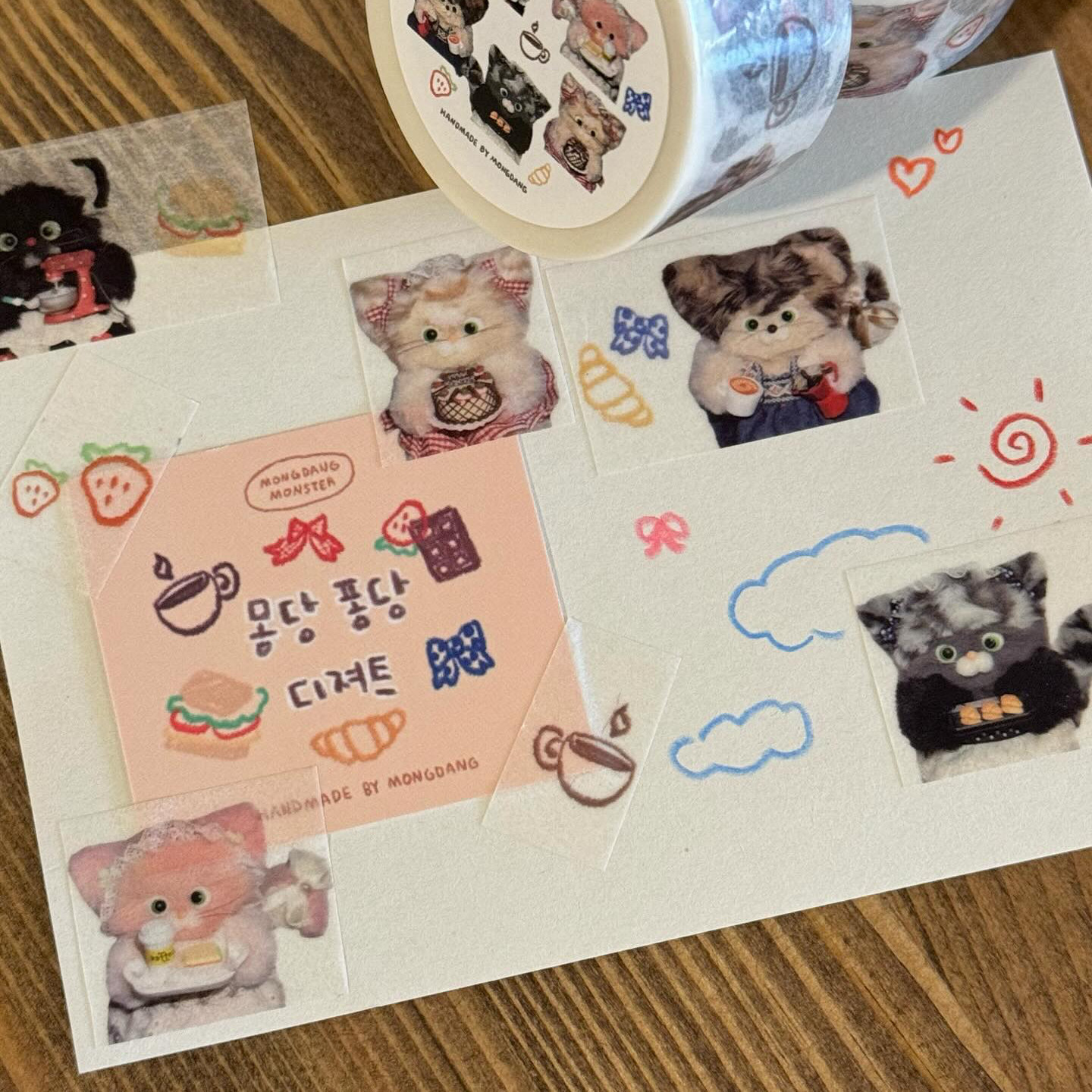 浮光分装 韩国mongdang 可爱手作布偶小猫手帐胶带,文具电教/文化用品/商务用品,和纸胶带,淘宝优惠券,粉丝福利购,淘宝优惠卷