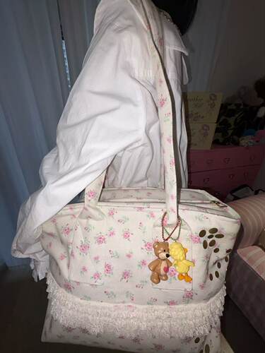 Another Hill 春日碎花蕾丝帆布包 大容量 四季可背！