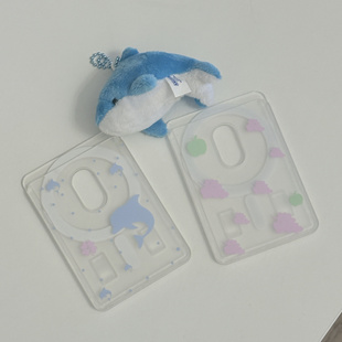 AnotherHill原创设计spring breeze磨砂磁吸卡包海豚苹果